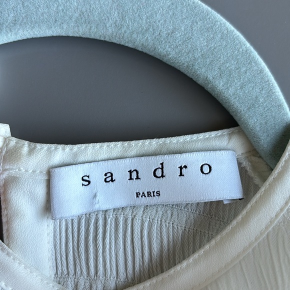 Sandro Paris off white lace trim top - Picture 7 of 9